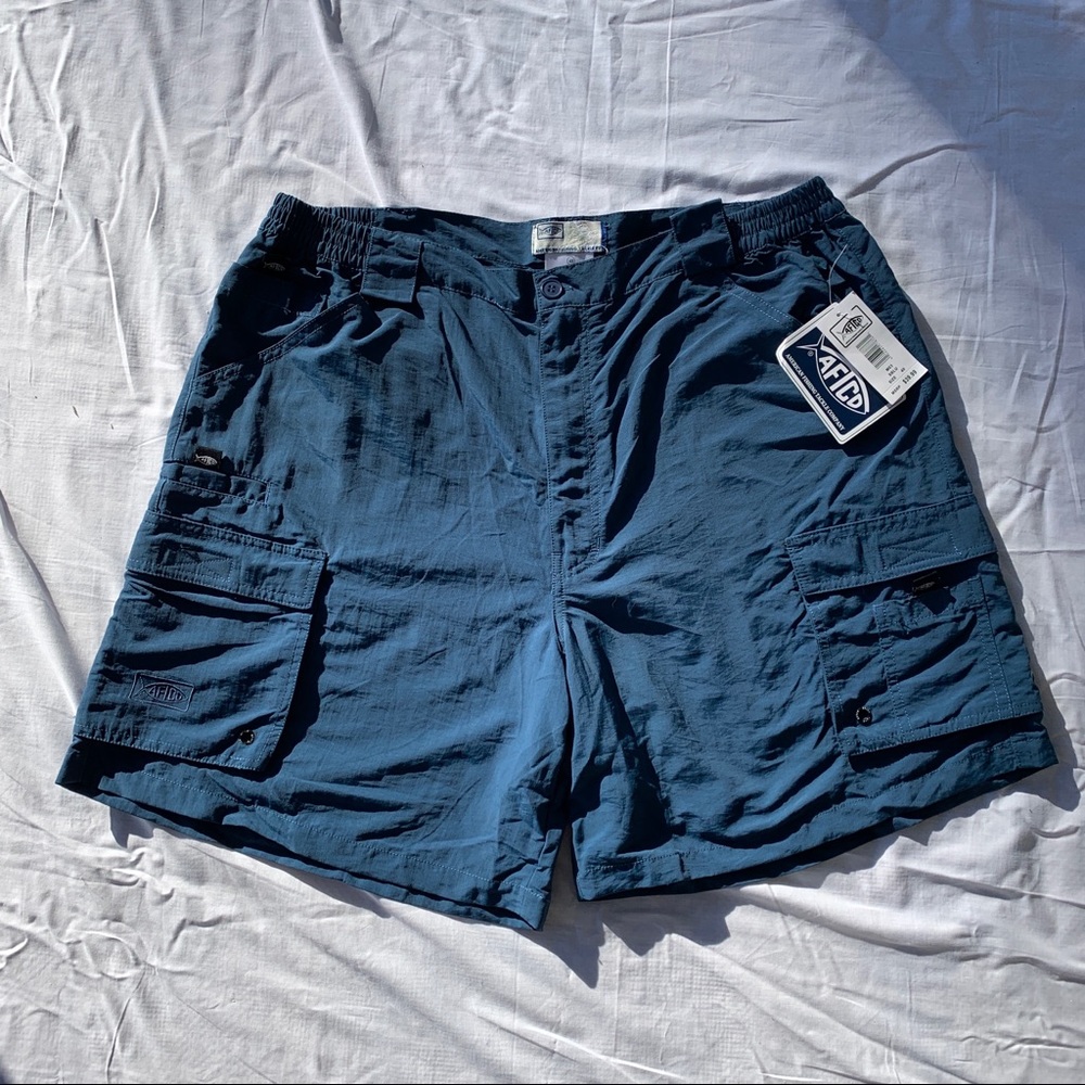 NWT Aftco Bluewater Fishing Shorts Mens Size 40 Waist Golf Trunks Blue
